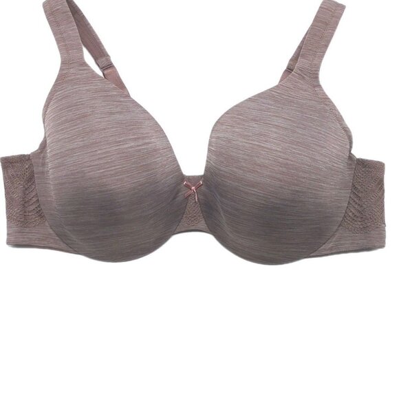 Lane Bryant Cacique Bra Lightly Lined Full Coverage U/W Size 44C Taupe Lace Trim - Picture 8 of 10